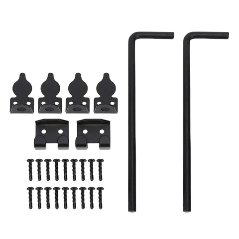 Heavy Duty Cane Drop Bolt for Wooden Gates, Vertical or Horizontal Mount, Weatherproof Steel Gate Drop Rod, Durable Outdoor Fence Locking Hardware For Commercial And Residential Gates, Rustproof, Easy Install, Locking For Outdoor Fences, black steel with screws
