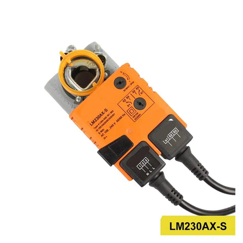 High Quality Lm230ax-S Damper Actuator For Hvac And Commercial Building Controls Built Tough Quick Install Universal Compatibility Smooth Airflow Regulation Works Like A Charm top view with connectors