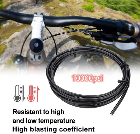 Bike hydraulic brake hose kit, 2500mm, black, coiled with metal fittings