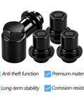 Premium Anti-theft Wheel Lock Lug Nut Set Fits Toyota Celica Es330 Es350 High-strength Chrome And Black Alloy Replacement Hardware Kit With One Custom Key For Secure Tire Protection, black locking lug nuts and key