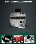 80 Amp Clockwise Nissan Sentra Alternator Replacement For 2002 Through 2006 1.8L With 6 Groove Pulley, 12V, S6 Class