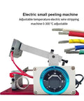 Heavy Hitter Electric Wire Stripper Featuring Adjustable Heat Controls Up To 300 Degrees For Fast Cable Peeling And Serious Do It Yourself Projects That Look Absolutely Flawless with temperature dial and wires.