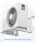 Heavy Duty Mini Split Wall Mount Bracket Built Like A Tank For 7000 To 18000 BTU AC Units mounted on wall with air fan visible.