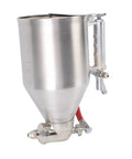 Industrial Grade Pneumatic Cement Mortar Sprayer With 6 Interchangeable Nozzles For Exterior Wall Textured Paint Plaster And Diatom Mud 3.5 Liter Large Capacity Stainless Steel Hopper Gun 1/4 Inlet Nipple showing stainless steel hopper with air inlet.