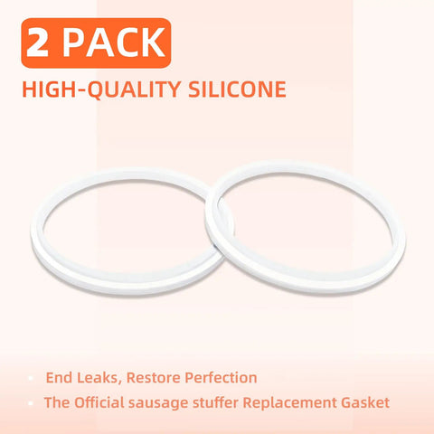 Leakproof Sausage Stuffer Gasket Seal Replacement Kit For 3, 5, And 7 Liter Vertical Or Horizontal Sausage Makers, 2 pack