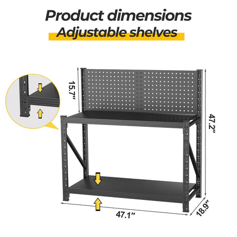 Heavy Duty Rolling Workbench Tool Cart With Bulletproof Steel Shelves Built Like A Tank For Zero Wobble Hardcore Garage Organization Hella Sturdy Welding Station Setup with adjustable shelves and dimensions.