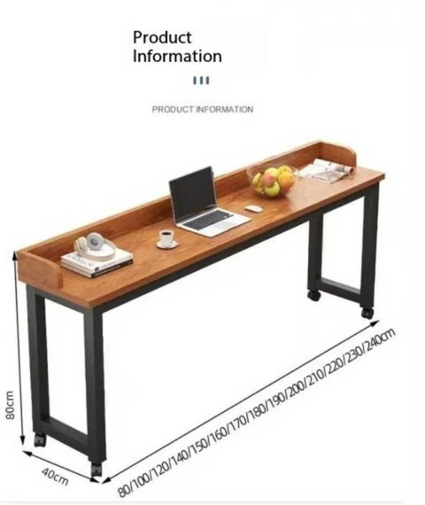 Heavy Duty Adjustable Height Rolling Desk Cart With Smooth Gliding Casters And Rock Solid Oak Finish Top Ergonomic Bedside Laptop Table dimensions shown
