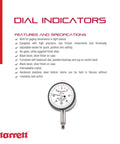 Miniature Dial Indicator With Jewel Bearings, Lug-On-Center Back, White Face, 0 To 0.100 Inch Range, 0-20-0 Balanced Dial