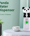 Cute Panda Water Dispenser Mini Desktop Cooler Two And A Half Liter Portable Desk Hydration Station For Kids Room Or Office White