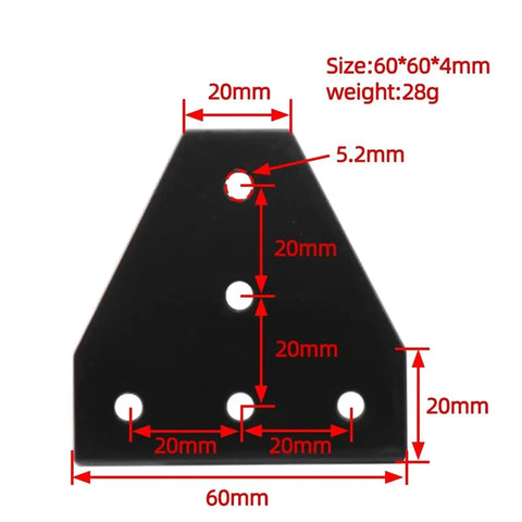 Dimensions of 20 Pack 5 Hole 90 Degree Corner Brackets For Shelf Boards Concealed Floating Shelf Mounts Built To Last Triangular Reinforced Joint Plates
