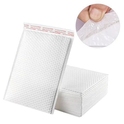 Pearlized White Bubble Mailers Self Seal Padded Envelopes Shockproof Waterproof Shipping Bags featuring 14 by 16 inches size