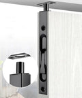 Top Tier Heavy Duty 6 Inch Stainless Steel Door Flush Bolts with a sleek black finish for secure door locking.