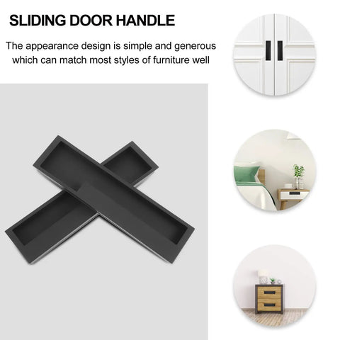 2 Pack Invisible Embedded Alloy Wardrobe Pull Handles Matte Black Recessed Cabinet Push Pull For Home Use Concealed Sliding Door Hardware