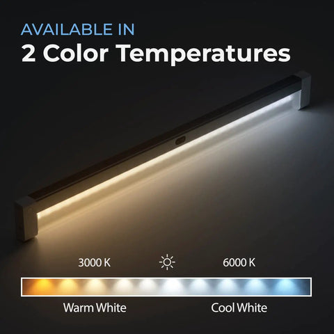 Hand Wave Activated Under Cabinet LED Lighting Kit with Dimmable Touchless Dimming, 20 Inch Strip, Warm and Cool White options