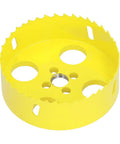 Rock Solid 4-25 Inch Bimetallic Hole Saw Kit For Recessed Lights And DIY Pro Jobs With Dust Bowl And Extras To Cut Wood Metal Pipes Smoothly, yellow hole saw blade