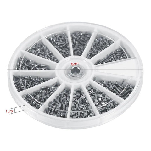Small Screw Nut Assortment Kit With Stainless Steel Screws And Nuts In M1, M1.2, M1.4 And M1.6 Sizes In A Sturdy Box