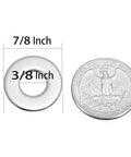 Stainless flat washer 3/8 in hole x 7/8 in outer, 304 stainless steel, 0.078 in thick, 50 pcs