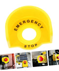 Top view of 2 Pack Stop Button Protective Covers For Emergency Stop Switches Industrial Plastic Guard To Prevent Accidental Activation