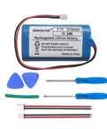 High Capacity All Day 5200mAh 3.7V Rechargeable Li Ion Battery Pack With JST Connectors displayed with tools and wires