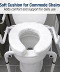 Raised Toilet Seat Cushion Riser With 2 Inch Pad And White Cover For Extra Comfort On Standard Toilets Relieves Pressure Points