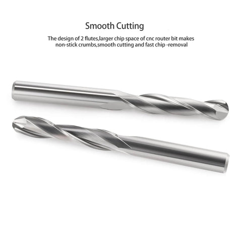 Ball Nose End Mill With One Eighth Inch Shank And One Sixteenth Inch Cutting Diameter For CNC Router Bits Two Flute Spiral Engraving Milling Cutter