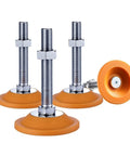 4 Pack Heavy Duty Leveling Screw Leg Set 6 Inch Carbon Steel Adjustable Feet 150mm For Shelves Cabinets Tables And Heavy Machinery Beefy Stabilizers For Home Office Workshop Equipment, orange leveling feet with nuts