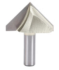 Heavy Duty 90 Degree V Groove Router Bit With 1/2 Inch Shank And Tungsten Steel Cutter showing sharp tip and solid shank design.