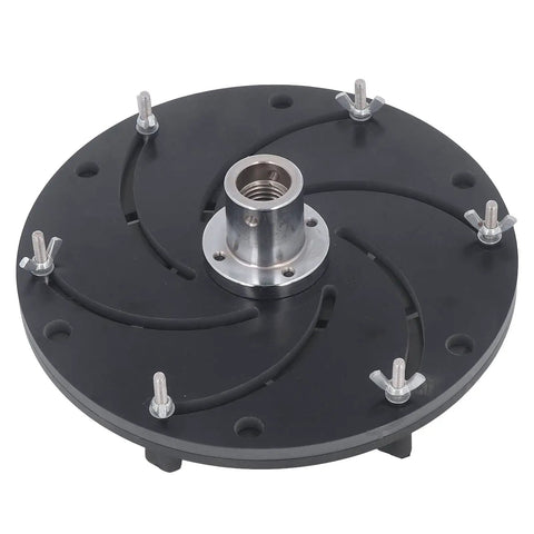 Rock Solid 300Mm Longworth Chuck For Wood Lathes on a black circular base with stainless steel components and M33 thread.