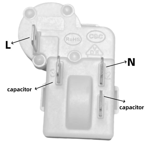 Four Pin Refrigerator PTC Starter Relay With Overload Protector Two Pack Plug And Play Direct Replacement for Faulty Start Devices