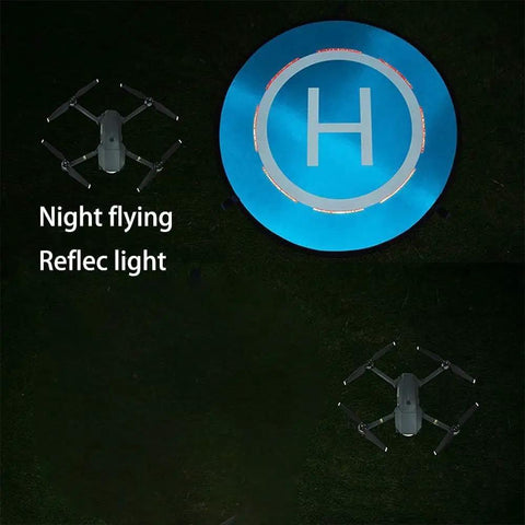 Waterproof Portable Foldable Helipad Landing Mat for Drones 22 Inch 55cm with reflective lights for night flying