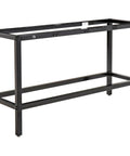 Top Shelf Standing Bar Table With Twelve Built In AC Outlets And Sturdy Footrest Crafted For Cafes Bars And Modern Offices side view of black frame