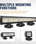 Beefy Magnetic Base LED Light Bar Mounting Brackets 2 Pack for Off Road Vehicles with light bars, shown in multiple angles