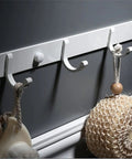 Built Tough Wall Mounted Coat Hook Heavy Duty Robe And Towel Hanger Solid Zinc Alloy vintage style with white finish hanging items.