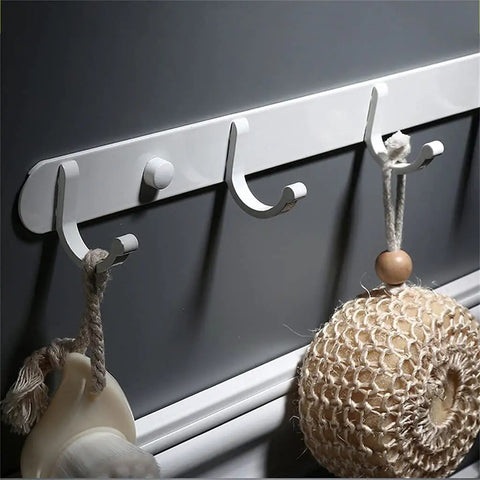 Built Tough Wall Mounted Coat Hook Heavy Duty Robe And Towel Hanger Solid Zinc Alloy vintage style with white finish hanging items.