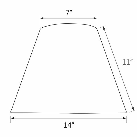 Replacement Transitional Hardback Empire Lamp Shade With Spider Construction In Smoke Grey 7 Inch Top 14 Inch Bottom 11 Inch Slant Height
