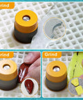 Stained Glass Grinder Bits Set With Diamond Heads In 1/8 Inch, 1/4 Inch, 3/4 Inch And 1 Inch Core on a grinder surface