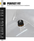 Close-up of Orange Aluminum Rear Seat Bolt For Harley, Easy Install Backseat Screw on motorcycle seat