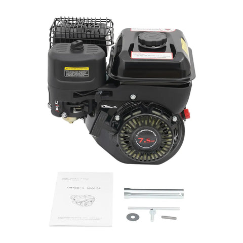 212cc Gas Engine With Horizontal Shaft 4-Stroke Workhorse For Farm And Industrial Jobs Hand Start Carburetor Spark Plug Single Cylinder Power Unit 7.5HP At 3600 RPM with manual and parts