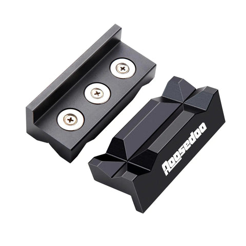 4 Inch Aluminum Vise Jaw Pad With Magnetic Vise Cover For Bench And Desktop Jaws Black One Pair Built Tough Pro Grade Heavy Duty Multi Purpose Jaw Prote...
