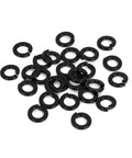 Pack of rust-resistant lock washers with black finish for outdoor and DIY projects. Ideal for humidity and marine environments.