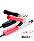Versatile 12V 60W Fluid Extractor Pump For Cars And Boats With Matching Tubes To Suck Oil, Gasoline, Or Water Fast From Your Engine Bay For Quick Outdoor Maintenance Work Today with red and black battery clips.