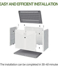 Exploded view of Outdoor Resin Storage Cabinet With 35 Cu Ft Capacity Waterproof Horizontal Shed components for easy assembly