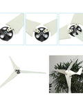 Three Blade Wind Turbine Replacement Kit with 3 blades, 3 hubs, and 3 blade covers, 580mm rotor for home, farm, or industrial use.