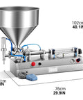 Heavy Duty Commercial Paste And Liquid Filling Machine Adjustable Speed And Pressure Oils Honey Sauce Water 500ml Capacity showing stainless steel hopper and controls.