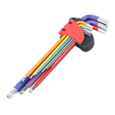 Sick Durable Hex Wrench Set With Multi Color Anti Slip Long Arm Keys Made From Cr V Steel For Small Appliance Repair And Household Jobs That Are Totally Awesome, multicolor hex keys