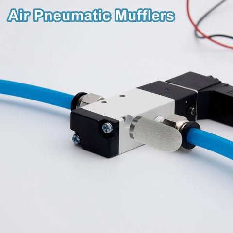 Two Pack Plastic Pneumatic Air Mufflers G One Quarter Inch Thread Exhaust Fittings Silence Baffle for Cylinders Oil Tanks