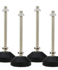 Top Shelf Heavy Duty M8 Swivel Leveling Feet For Furniture And Machinery 880 Lb Load Capacity Per Piece set of four with rubber bases and long screws.