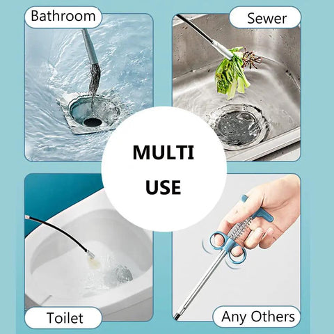 Extra Long 120 Inch Sewer Cleaning Hook Grabber For Clogs In Kitchen Sink Bathroom Toilet And Shower Upgraded Stainless Steel Drain Snake Hair Catcher Slim Flexible Design For Easy Drain Cleanup