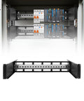Heavy Duty 19 Inch Rack Mount DIN Rail Kit With 2U Adjustable Depth Bracket for industrial switches and power supplies.