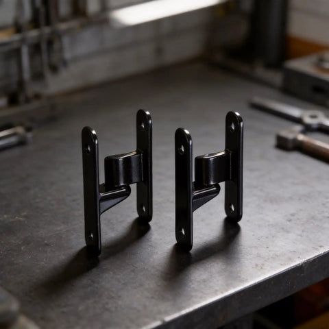 304 Stainless Steel Gate Hinges 2 Pack Wall Mount Barn Door Hinges for Farm Fence and Garage Rust Resistant Black